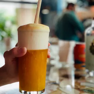 Pumpkin mocktail with Athletic Brewing beer