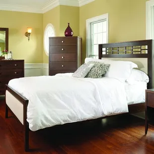 Solid USA Hardwood bedroom Furniture that is beautiful and made to be used! 200+ finishes and 800+ hardware choices