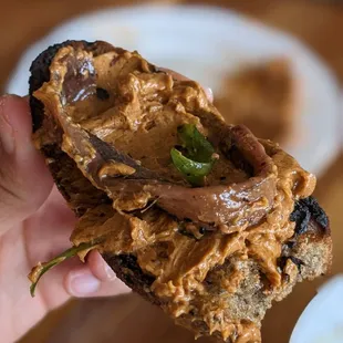 Anchovies and harissa butter with sourdough