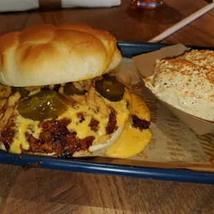 Brisket sloppy Joe and potato salad