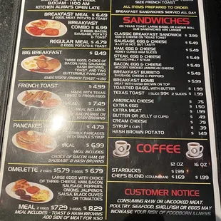 Menu back