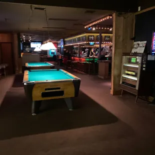 Pool tables, drinks, food, music, breakfast