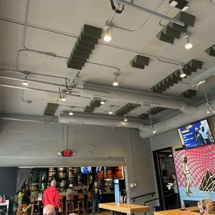 Inside and bar.  Tons of tvs.