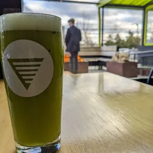 Matcha Lager for my husband on St. Patrick's Day --no dye for this green beer!