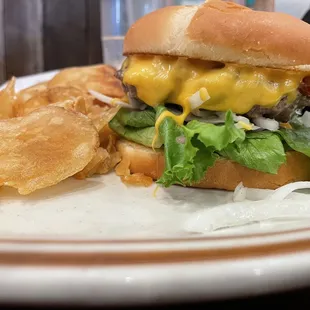 #53. Bacon Cheeseburger with Side/ Housemade Chips