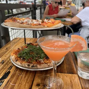 Aperol fling and two pizzas