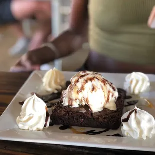 Brownie with ice cream
