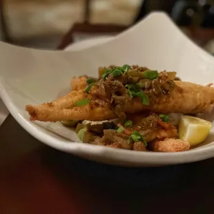 Fried Catfish Pontchartrain