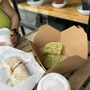 Sweet heat breakfast wrap and Lily avocado toast