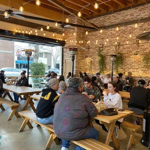 Patio with amazing heaters