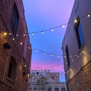 The view from our Highland Park patio, after dark. Open until 10pm, 7 nights a week.