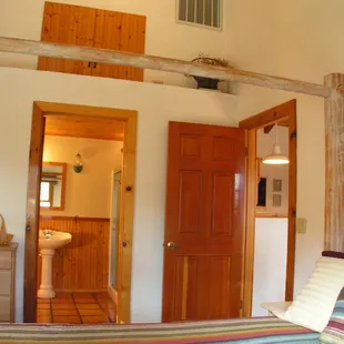 Native American Cottage with bathroom with shower.
