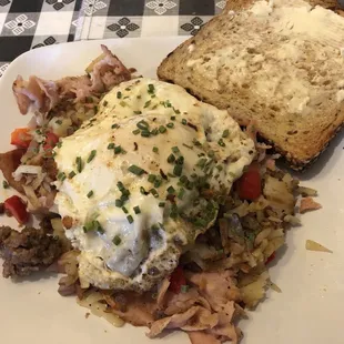 Homestead hash. Hard to beat!