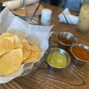 Complimentary chips and dip