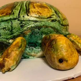 a turtle made out of pears