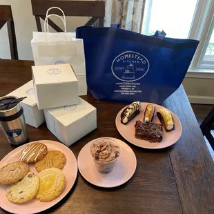 Yummies and swag from their anniversary event