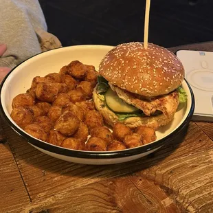 DRUNK CLUCK w/ sweet potato tots