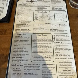 breakfast menu