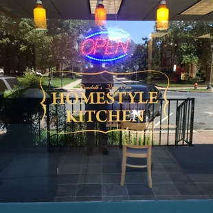 a chair in front of a window