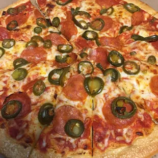 Pepperoni and jalapeño