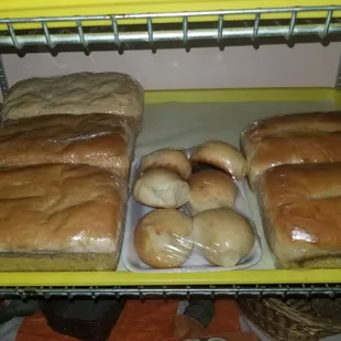 breads and buns in plastic containers