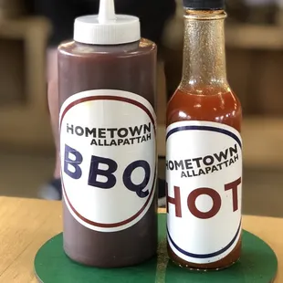 ows two bottles of bbq