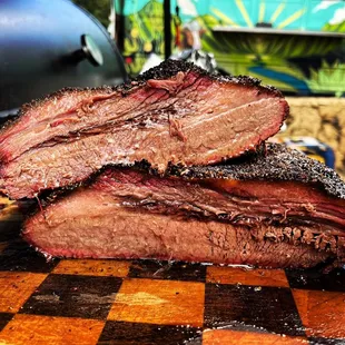 We use USDA certified Prime beef or better for our brisket.