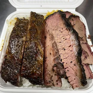 Paniolo Combo. Texas style spareribs and brisket.