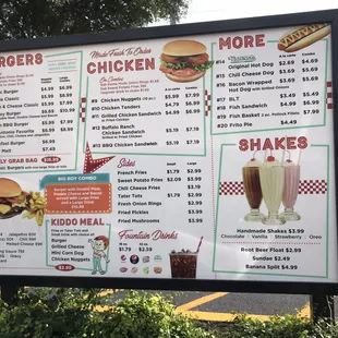 Drive thru menu