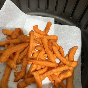The sweet potato fries in my air fryer.