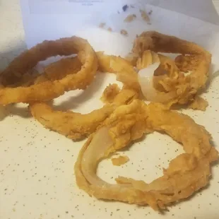 Onion Rings were too soft &amp; batter was coming off of them! Disgusting