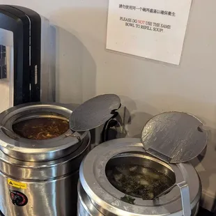 Complimentary soup! Sweet and Sour and Daikon Soup