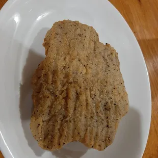 a cookie on a white plate