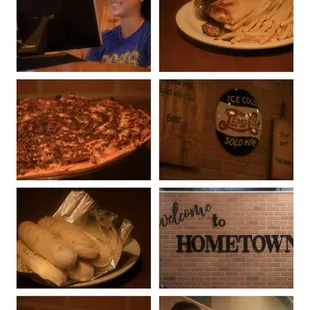 a variety of different pizzas
