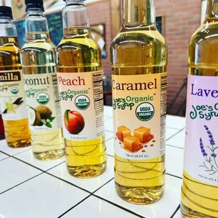 We offer organic flavored syrups as well as a great selection of sugar free options!