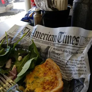 Quiche and Spinach Salad