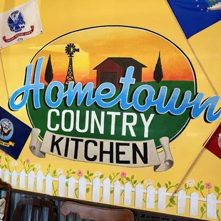 The sign inside the door.