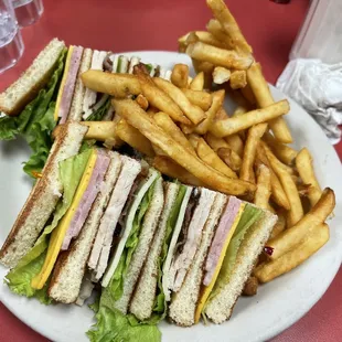 My favorite!!! Club sandwich with fries