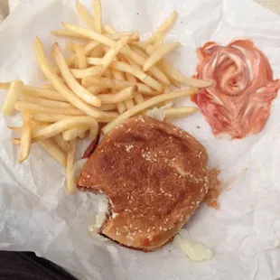 This burger and fries are my favorite