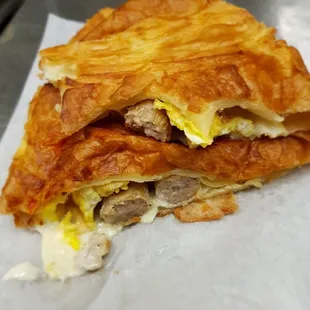 Sausage egg and cheese croissant