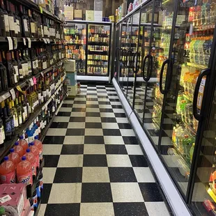 a checkered floor