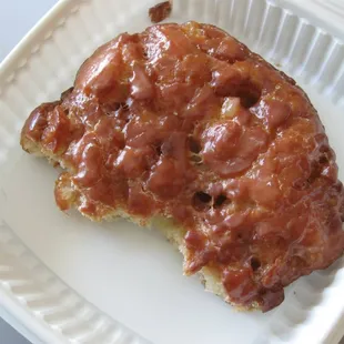 partially eaten apple fritter