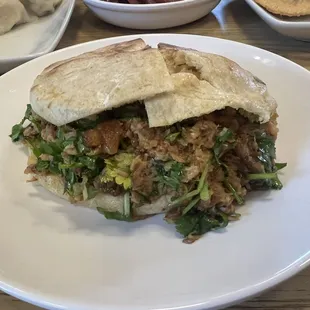 Braised Pork Pita Burger