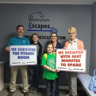 Family Fun! We had our first group escape from the Titanic! They did a great job and had a lot of fun!