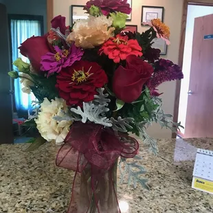 Arrangement Julie did for our wedding anniversary! Awesome!