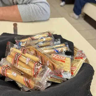 We asked for a bread basket... they said they don't have bread... gave us crackers instead