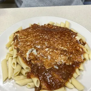 Tomato sauce tasted like it came out of a jar... meatballs were a weird texture, sweet and no salt... pass!