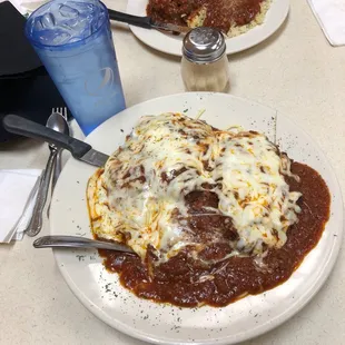 Huge portion of chicken Parmesan - it was amazing!