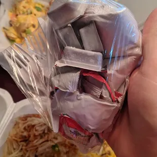 Huge plus for delivery orders!!! Every condiment you could ask for!!