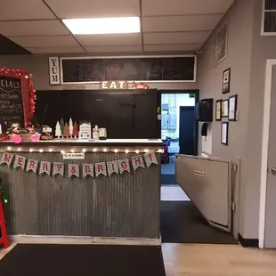 the entrance to the restaurant